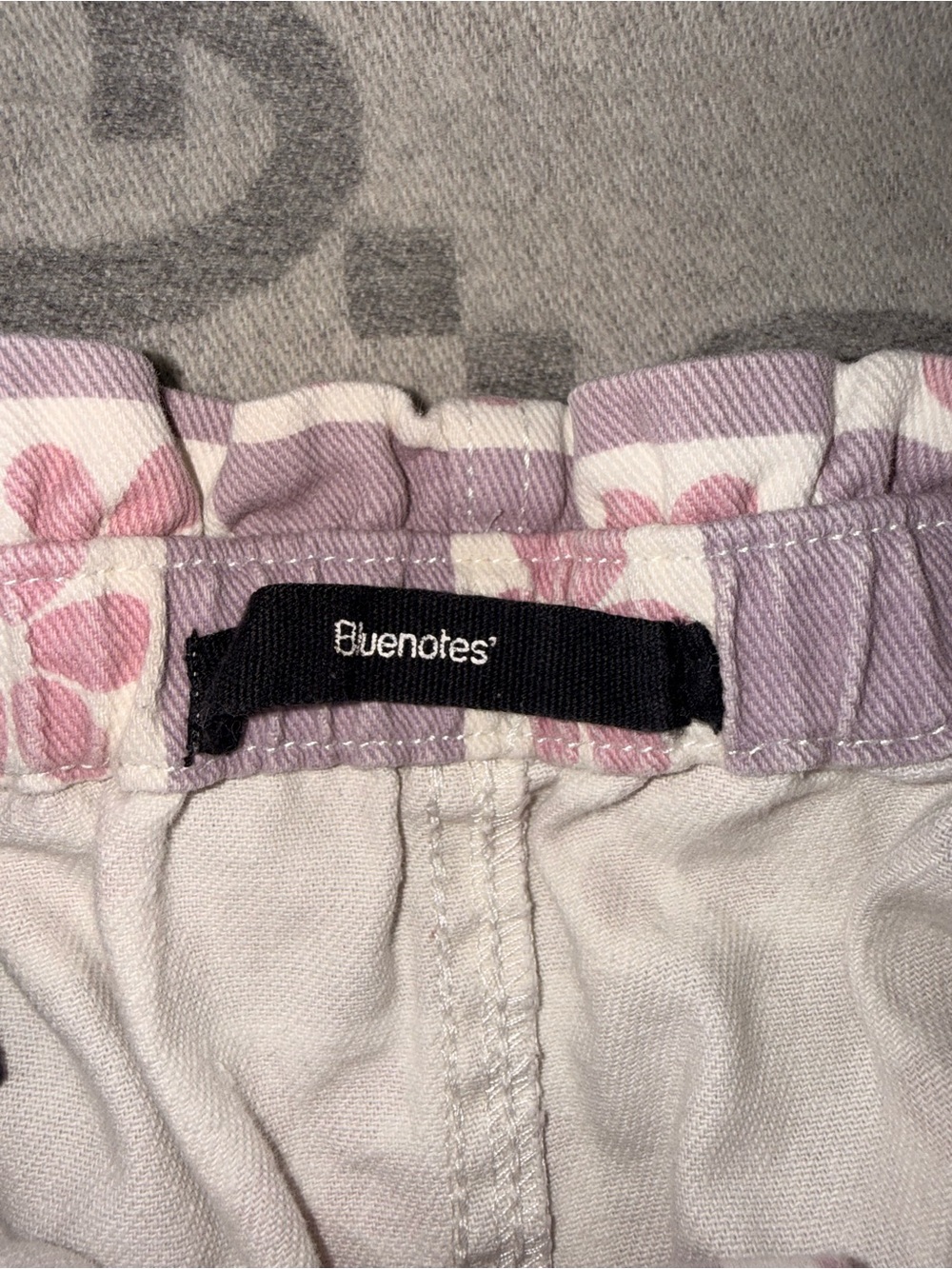Lavender Floral Checker High Rise Paperbag Denim Shorts - Picture 4 of 10